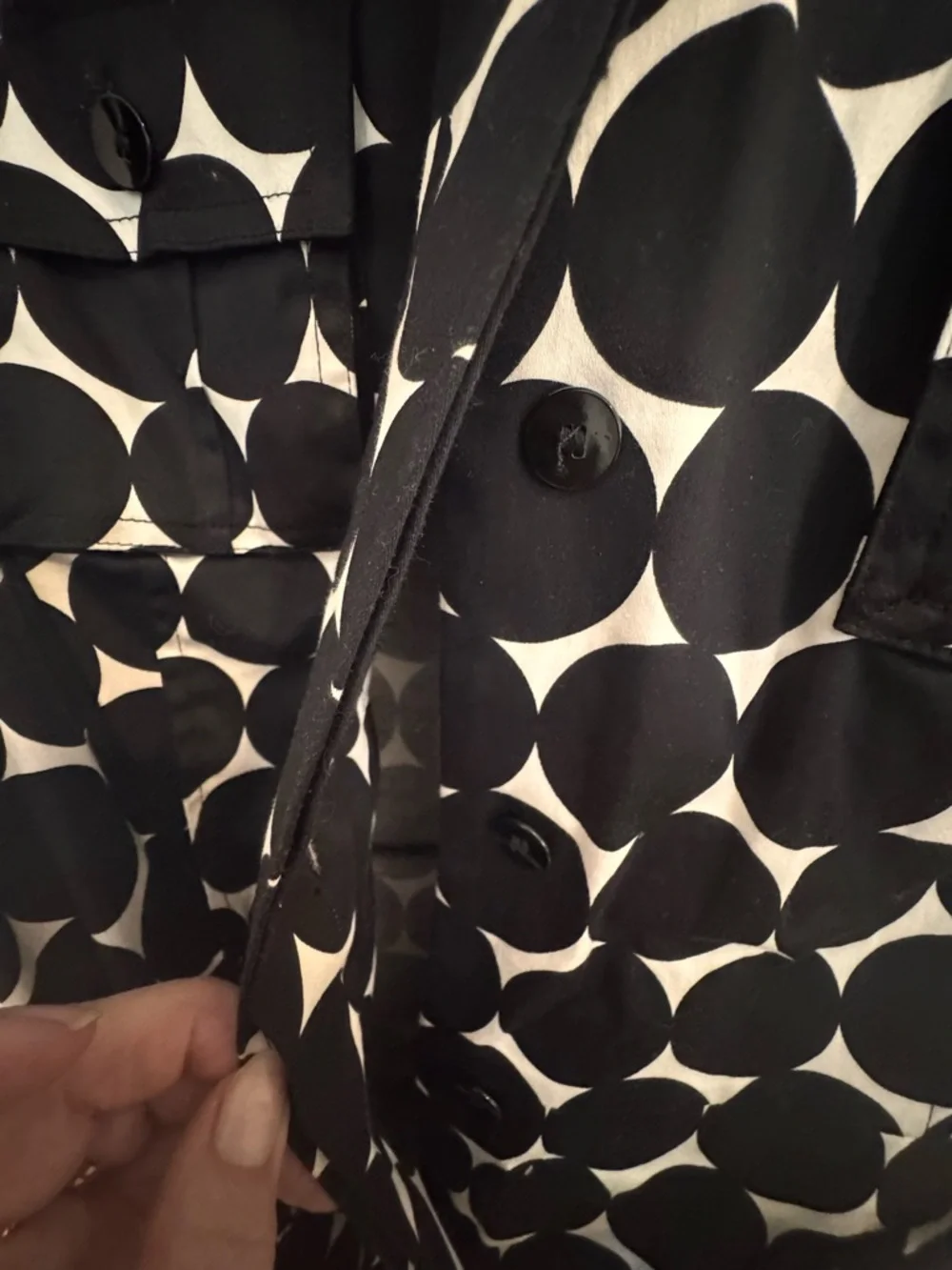 Marvin Richards Black and White Polka Dot Midi Shirt Dress - Picture 7 of 13